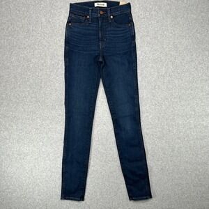 Madewell 10" High Rise Skinny Jeans Dark Wash Women 23 Tall Magic Pockets NEW